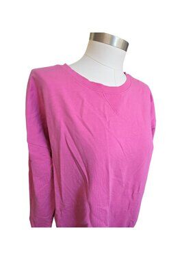 Pink Long-Sleeve Crewneck Sweatshirt Womens Casual Pullover 1X NWOT JJ4263